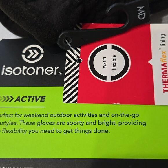 Isotoner Men's Active Smart Touch Gloves Medium Thermaflex Sporty Touchscreen - Picture 7 of 14